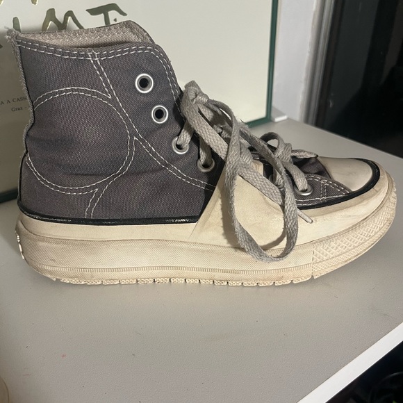 Awesome and rare Converse high tops with rubber crossover. Gray - Picture 8 of 9
